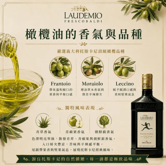 【Laudemio Frescobaldi】金牌特級冷壓初榨橄欖油莊園級 250ml 盒裝 生飲等級 低油酸高發煙點 跑步人雙11