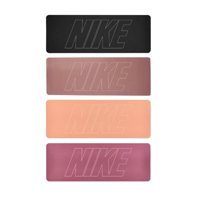 【NIKE 耐吉】雙面瑜珈墊 4MM YOGA MAT 012黑/201藕紅/809粉橘/643玫瑰粉(運動墊 訓練墊 止滑 輕巧 便攜)