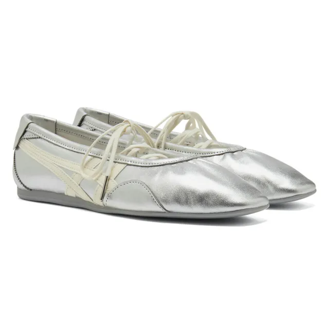 【Onitsuka Tiger】鬼塚虎-銀底白虎爪紋 GYMNARINA(1182A754-020)休閒鞋