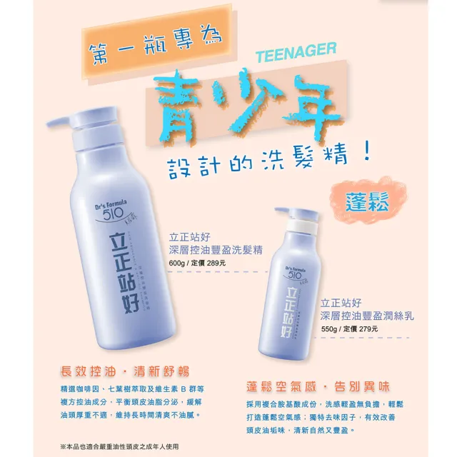 【Dr’s Formula 台塑生醫】510洗髮精600g(立正站好/妝模作樣/官方直營)