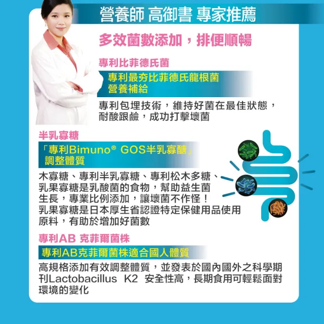 【Angel LaLa 天使娜拉】日本專利比菲德氏益生菌+半乳寡糖x5盒(30包/盒/益生菌/賴雅妍代言)