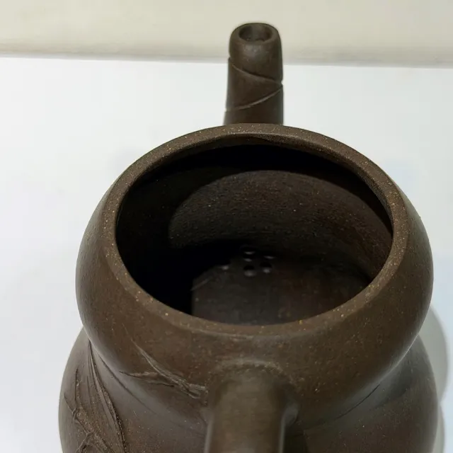 【創藝工坊】宜興早期紫砂壺 羅漢竹壺 黑星土(160cc 完整美品 茶壺茶具 宜興紫砂壺)