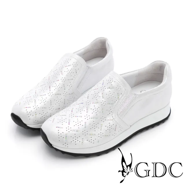 【GDC】GDC-超熱賣放射星沖孔圓珠懶人休閒鞋-銀(616309-98)