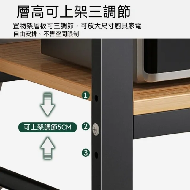 【MINE 家居】廚房電器架 收納架五層款 升級後背板 60x40x156cm(電器架/廚房架/收納架/層架)