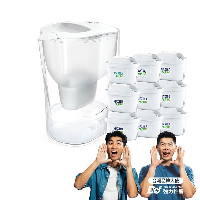 【BRITA】官方直營愛奴娜Aluna XL濾水壺+8入去水垢濾芯(共1壺9芯)