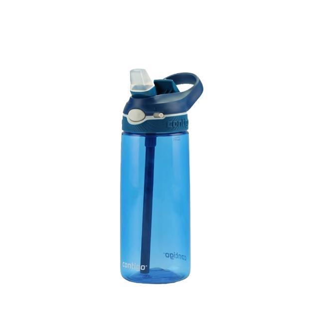 【CONTIGO】防漏彈蓋吸管瓶590cc藍色 (台灣總代理 /不含雙酚A /運動水瓶 /水壺 /吸嘴 /Ashland)