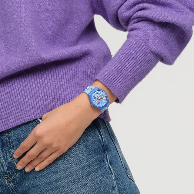 【SWATCH】TIDINGS OF JOY 辛普森家庭/經典手錶/男錶/女錶/瑞士製造 SO28Z126(34mm)