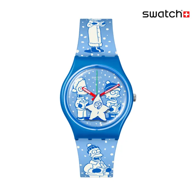 【SWATCH】TIDINGS OF JOY 辛普森家庭/經典手錶/男錶/女錶/瑞士製造 SO28Z126(34mm)