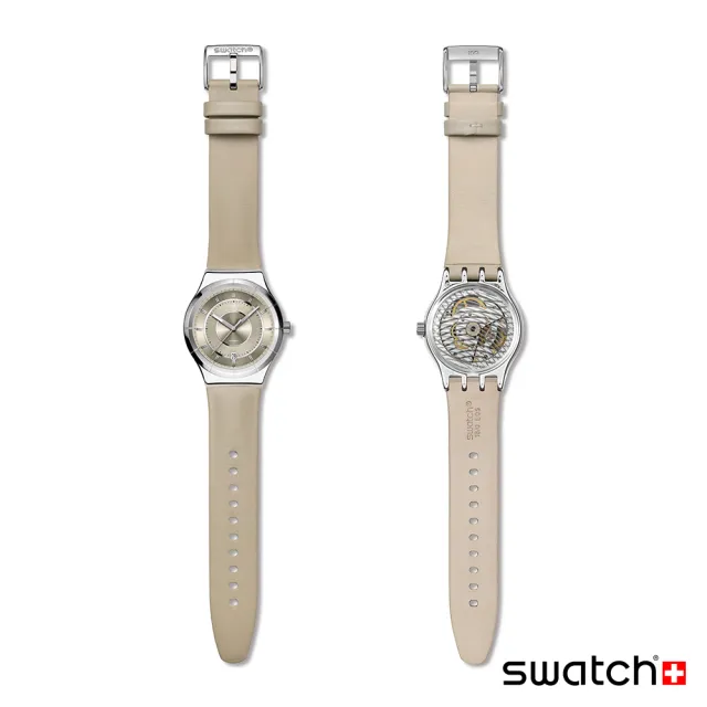 【SWATCH】MOCA DREAM 金屬機械手錶/男錶/女錶/瑞士製造 YIS434(42mm)