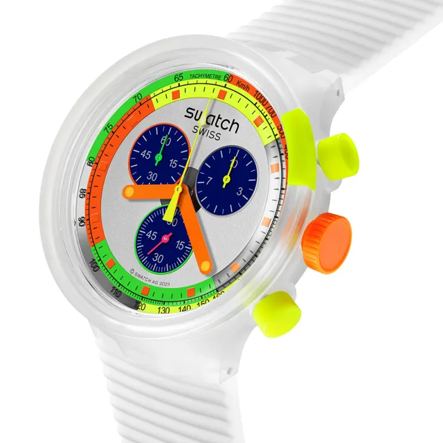 【SWATCH】NEON JELLY 大錶面手錶/男錶/女錶/瑞士製造 SB02K100(47mm)