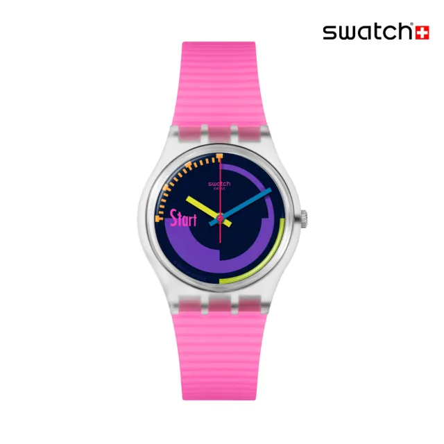 【SWATCH】NEON PINK PODIUM 經典手錶/男錶/女錶/瑞士製造 SO28K111(34mm)