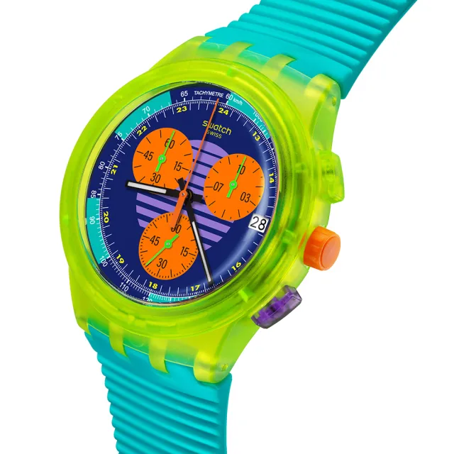 【SWATCH】NEON WAVE 運動手錶/男錶/女錶/瑞士製造 SUSJ404(42mm)