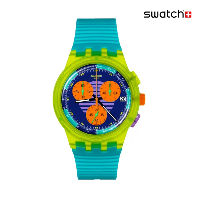 【SWATCH】NEON WAVE 運動手錶/男錶/女錶/瑞士製造 SUSJ404(42mm)