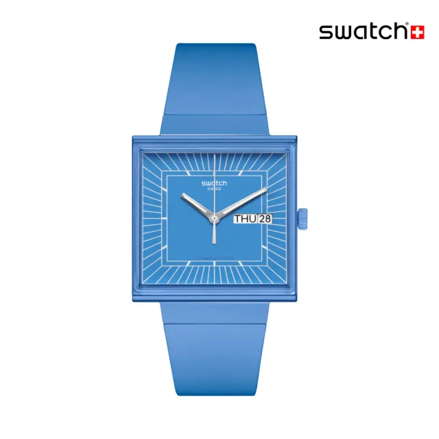 【SWATCH】WHAT IF...SKY? 經典手錶/方形錶/女錶/瑞士製造 SO34S700(34mm)