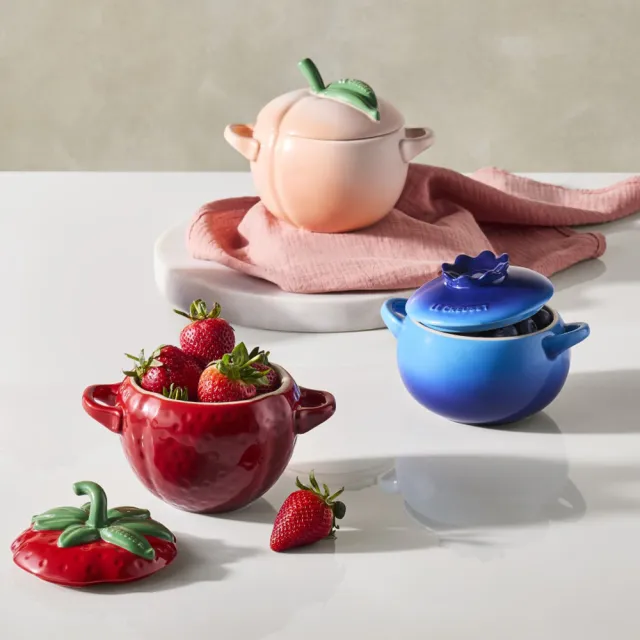 【Le Creuset】瓷器水果造型烤盅(藍莓/草莓/蜜桃 3款選1)