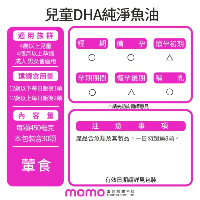 【funcare 船井生醫】85% DHA日本進口rTG高濃度兒童純淨魚油2入組(30顆/盒；提升專注力學習力)