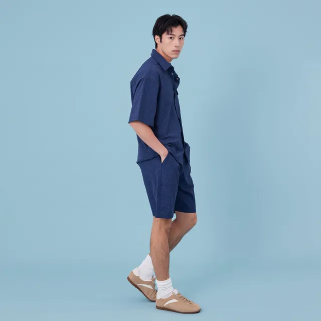 【Lee】男裝 休閒短褲 / 百慕達短褲 工裝短褲 海軍藍 / LB621005179