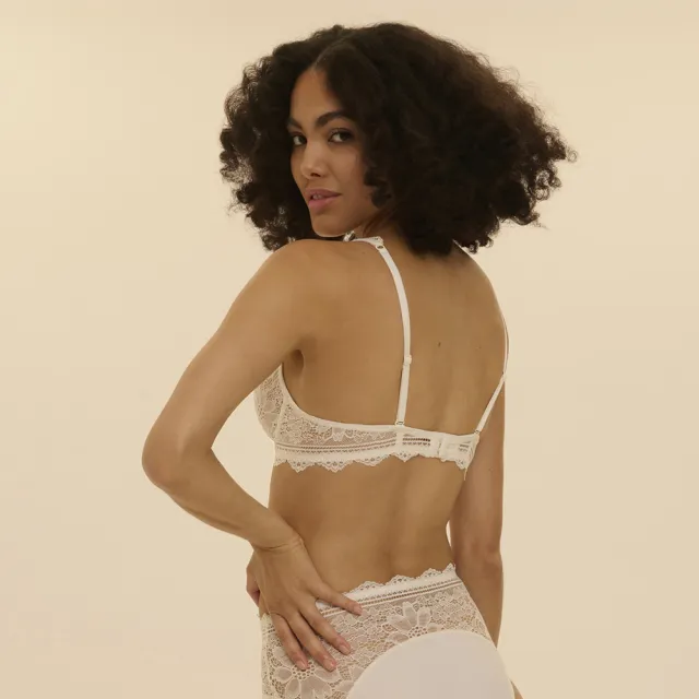 【Simone Perele 西蒙佩兒】無襯內衣｜FREESIA 小蒼蘭 義大利頂級蕾絲 法國精品 極致柔軟 象牙白 白色內衣