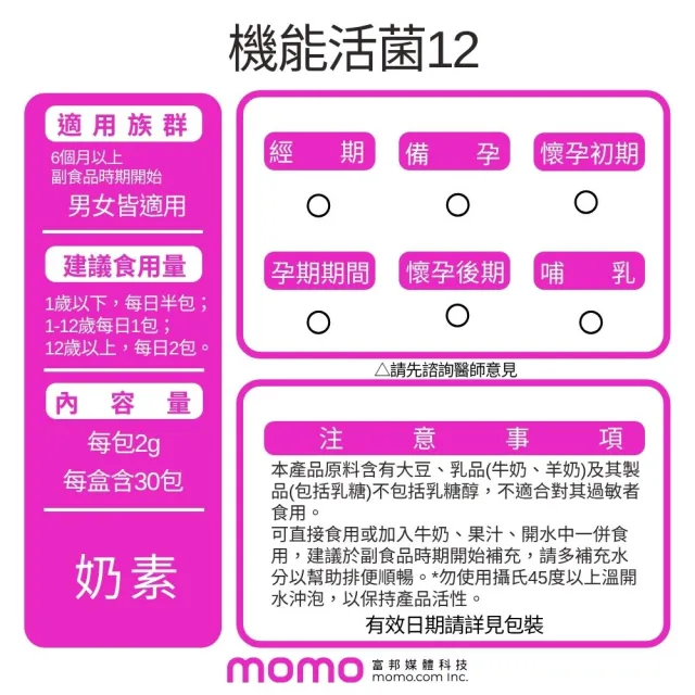 【小兒利撒爾】機能活菌12 無砂糖升級版 30包x2(共60包 兒童益生菌、12種菌株、專利包埋技術、適乳糖不耐)