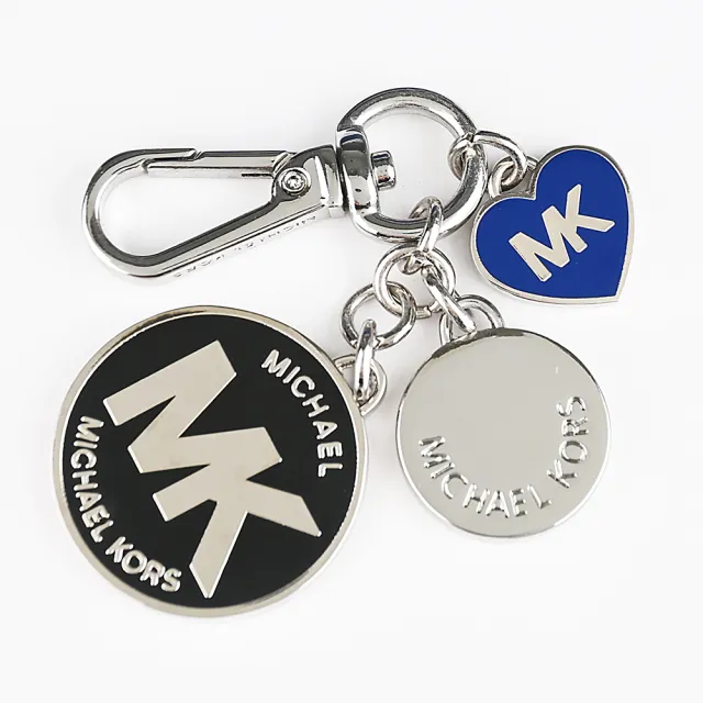 【Michael Kors】MICHAEL KORS 波點PVC內搭尼龍肩背托特包(黑x藍寶石藍)