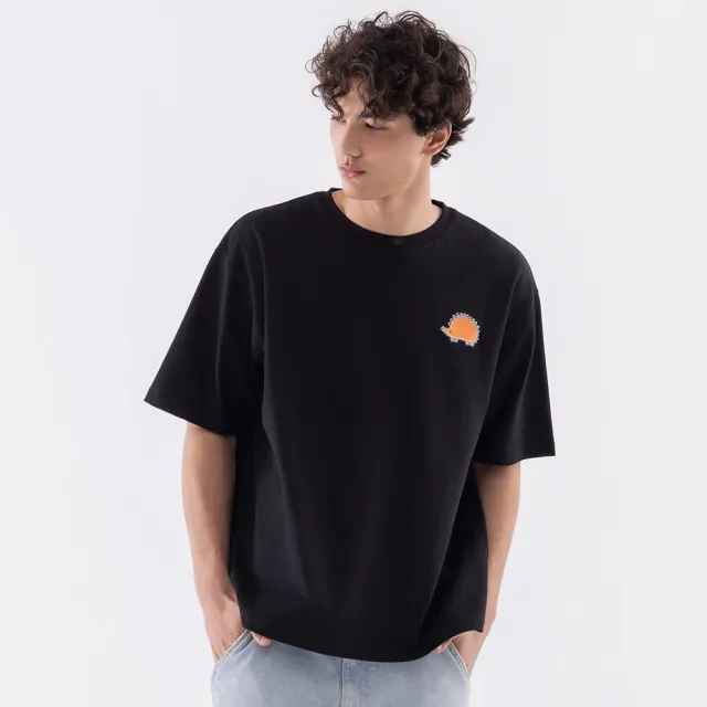 【SCANDINAVIAN FOREST 北歐小刺蝟】厚磅寬版純棉T(雙層貼布) T恤 純棉t 素t tshirt 男T 女T 厚磅 Oversize