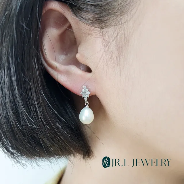 【JR.L JEWELRY】天然珍珠 6-10MM 純銀925珍珠耳環(垂墜款系列A)