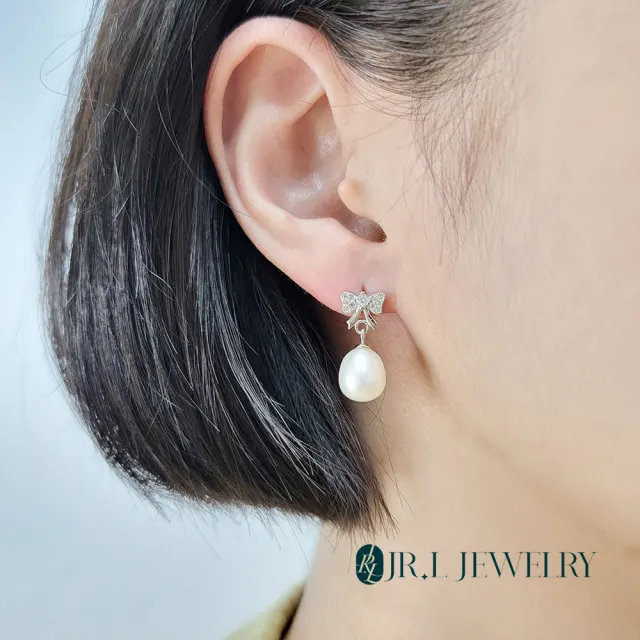 【JR.L JEWELRY】天然珍珠 6-10MM 純銀925珍珠耳環(垂墜款系列A)
