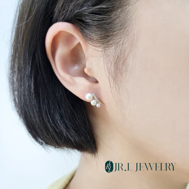 【JR.L JEWELRY】天然珍珠 2.5-8MM 純銀925珍珠耳環(貼耳式系列C)