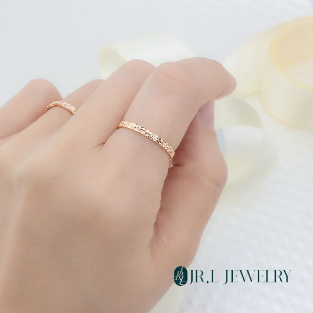 【JR.L JEWELRY】18K玫瑰金 碎冰K金戒指(固定戒圍)