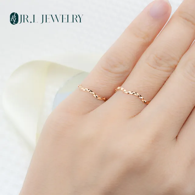 【JR.L JEWELRY】18K玫瑰金 刻面浪花K金戒指(固定戒圍)