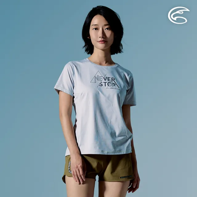 【ADISI】女輕量散熱速乾智能抑菌訓練圖T AL2611106 灰白 S-XL｜抗UV 吸濕排汗 消臭 彈性 排汗衣 運動上衣