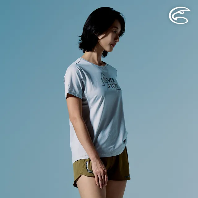 【ADISI】女輕量散熱速乾智能抑菌訓練圖T AL2611106 灰白 S-XL｜抗UV 吸濕排汗 消臭 彈性 排汗衣 運動上衣