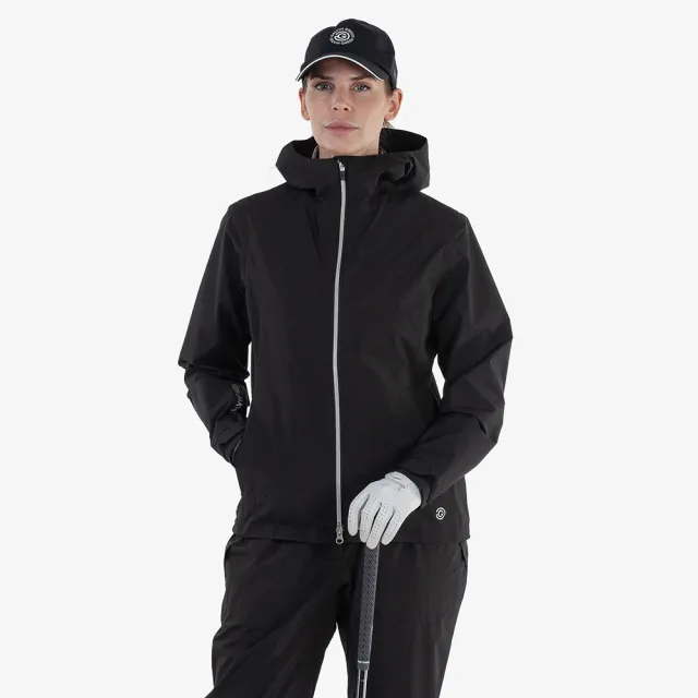 【GALVIN GREEN】女款 Andrea防水防風透氣連帽風衣夾克外套-黑色