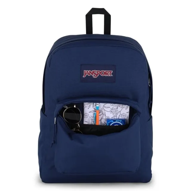 【JANSPORT】雙11 SUPERBREAK PLUS 後背包 後背包 運動包 雙肩背包 深藍(JS0A4QUE003)