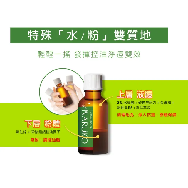 【NARUKO 牛爾】茶樹抗痘明星雙寶5件組(粉刺寶30ml x3+美白寶10ml x2)