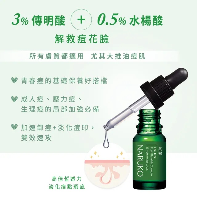 【NARUKO 牛爾】茶樹神奇抗痘5件組(潔膚泥120g+去角質凝膠120ml+美白寶10ml+痘痘油10ml+晚安凍膜80g)