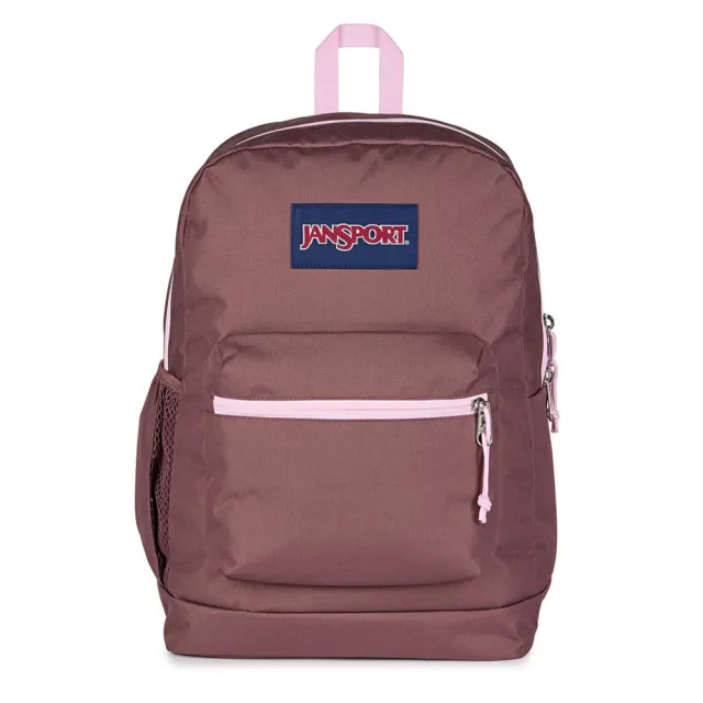 【JANSPORT】Cross Town Plus 後背包 運動包 休閒包 棕 粉紅(JS0A7ZNZA4Z)