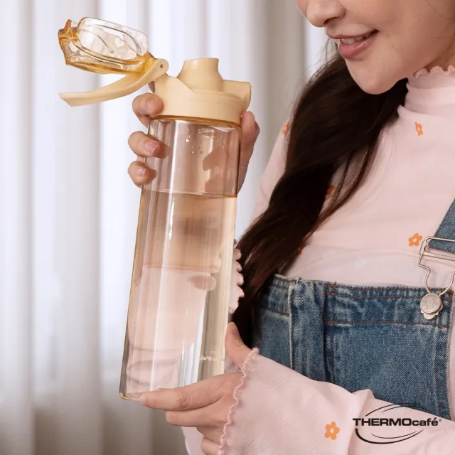 【THERMOcafe 凱菲】買1送1_收納式提環彈蓋隨手瓶900ml(TCTD-900)
