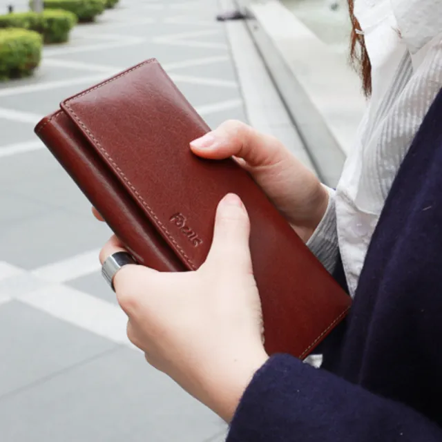 【FOCUS】雙11 真皮包包 多卡層大容量扣式女長夾FTC3573(義大利植鞣革/頭層牛皮/真皮包包 長夾)