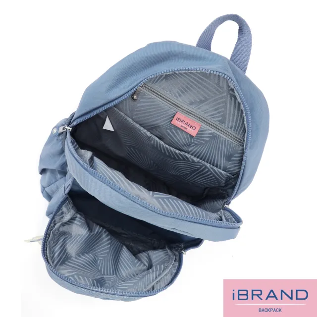 【iBrand】雙11 趣味派對尼龍口袋後背包(寶寶藍)