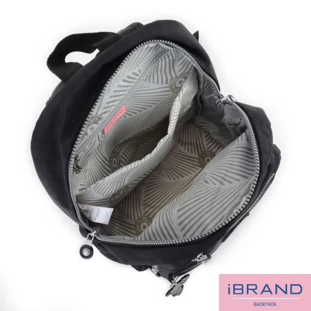 【iBrand】雙11 趣味派對尼龍口袋後背包(百搭黑)