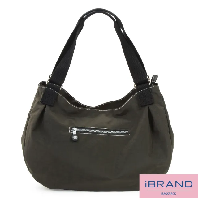【iBrand】雙11 輕盈防潑水大容量彎月側背包(防水包 墨軍綠)