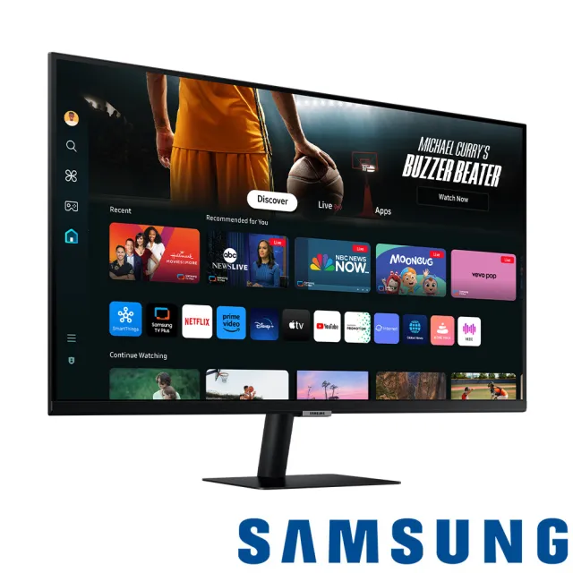 【Samsung 三星】FollowMe移動式4K AI智慧聯網螢幕組★S32FM702UC 32型M7智慧聯網螢幕(內建喇叭/遙控器)