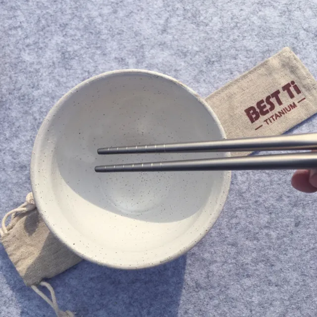 【BEST Ti】純鈦餐具三件組 防滑落湯叉(純鈦方筷20cm/ 純鈦湯匙/ 純鈦叉子)
