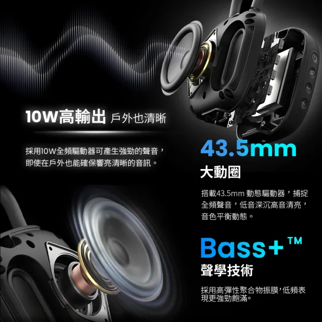 【TOZO】SoundGo 強勁10W可攜式防水藍牙喇叭(32H續航/IPX8防水/TWS雙串聯/登山扣/原廠公司貨)
