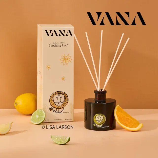 【VANA】Lisa Larson聯名 Soothing Leo擴香瓶200ml｜清爽檸檬調｜無酒精｜居家香氛｜瑞典直送｜秋季香氛賞