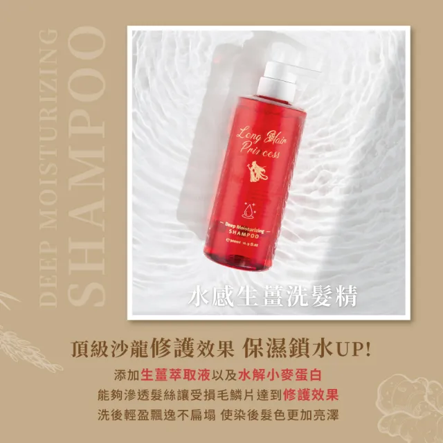 【長髮公主的秘密】生薑養護/控油洗髮護髮500mlx2入組(洗髮精 護髮乳 護髮膜 護髮素)