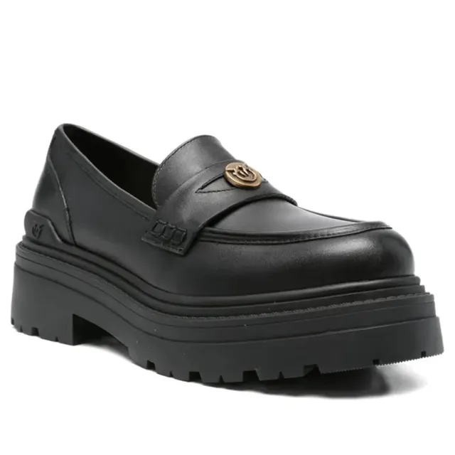 【PINKO】MIA 24 MOCASSINO CALF LEATHE 黑色女鞋