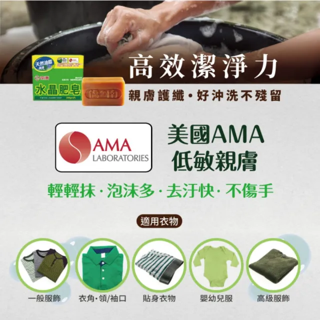 【南僑】水晶肥皂200gX3塊X24封 箱購(低敏不刺激／天然油脂製皂 / 綠色)