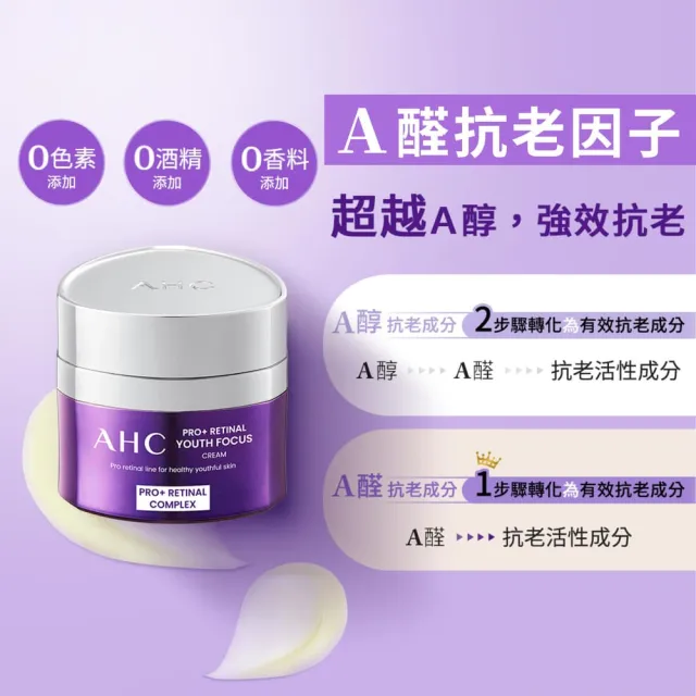 【AHC】PRO+A醛逆時煥活緊緻霜50ml_2入(超能A醛/撫細紋/緊緻毛孔)